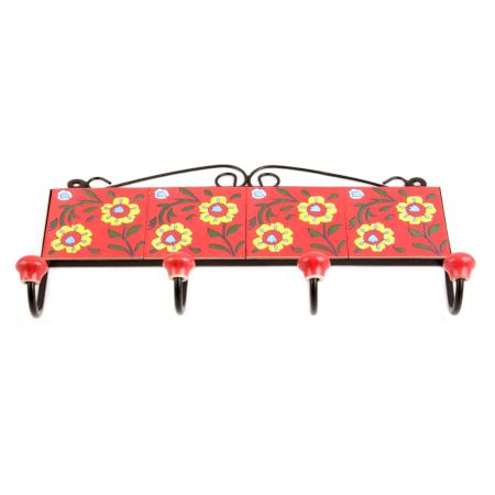 Red Yellow Sunflower Tiles Hooks 